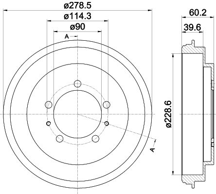 HELLA PAGID stabdžių būgnas 8DT 355 302-431